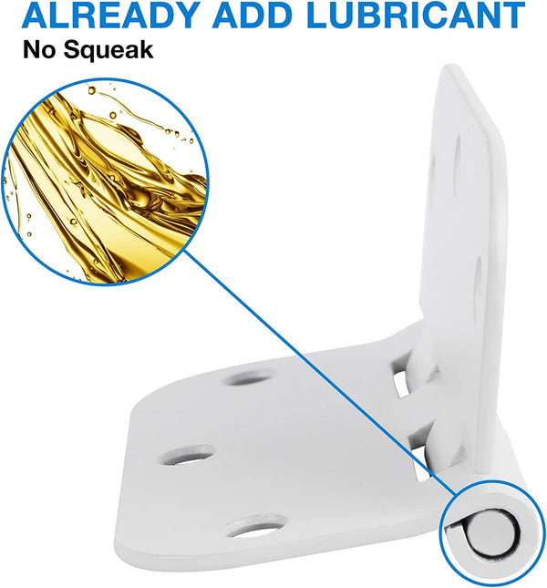 3.5 Inch Residential White Matte Door Hinges with 5/8 Inch Round Corners