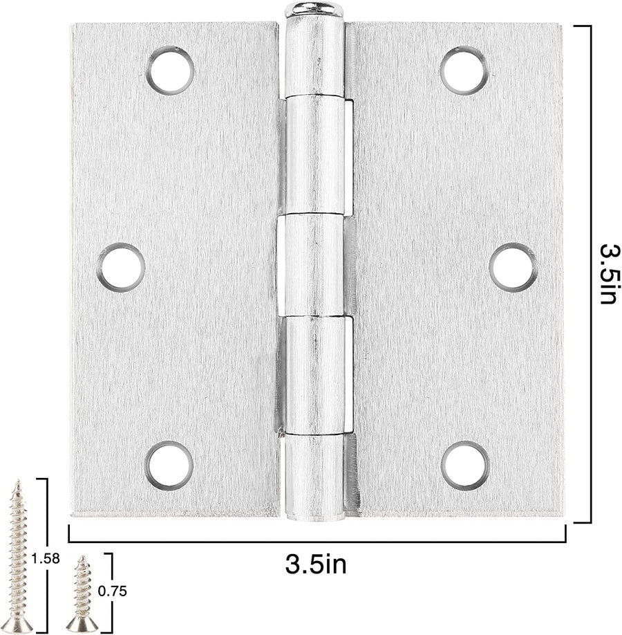 3.5 Inch Square Radius Interior Door Hinges Brushed /Satin Nickel Hinges