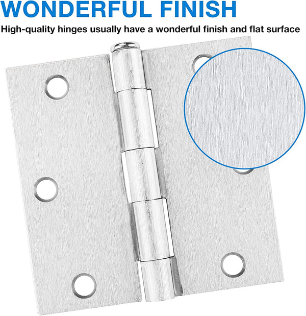 3.5 Inch Square Radius Interior Door Hinges Brushed /Satin Nickel Hinges