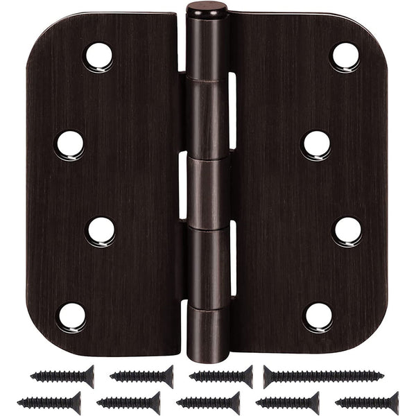 4" x 4" Ball-Bearing Standard Round Corners Oil Rubbed Bronze Mortise Exterior Door Hinges